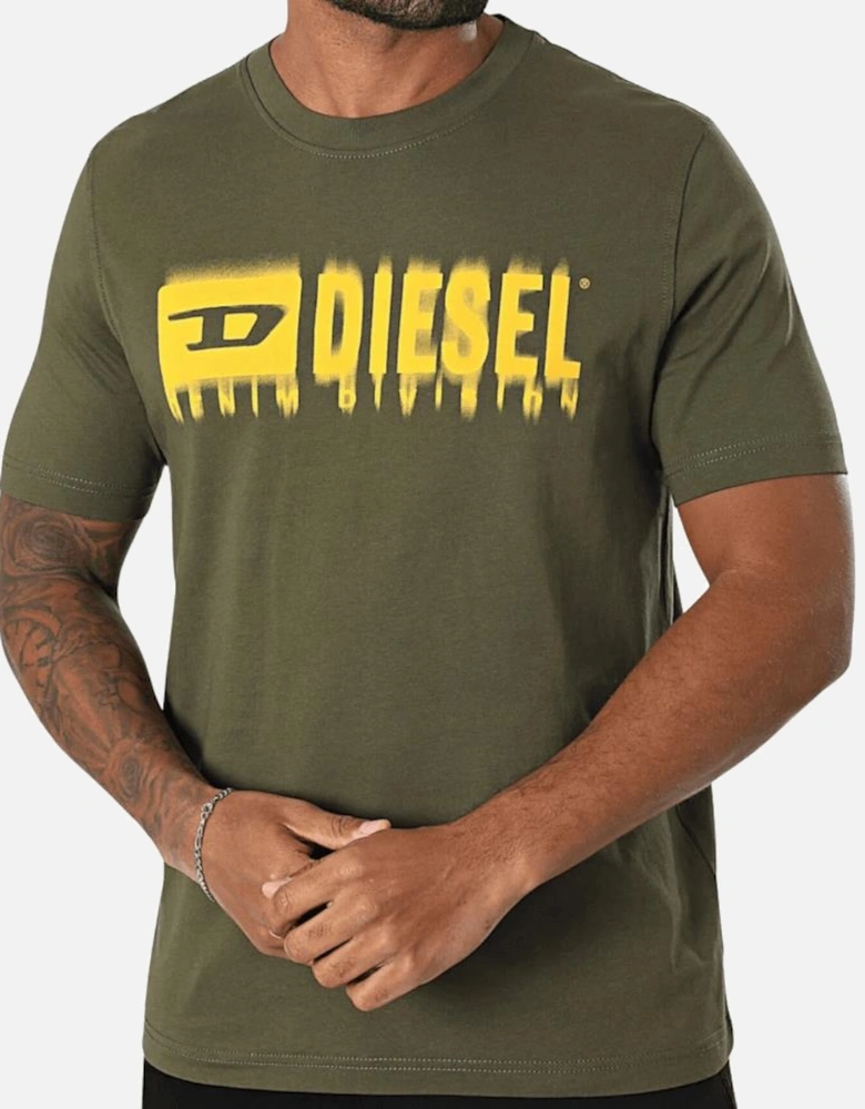 Graphic Spray Logo Khaki/Yellow T-Shirt