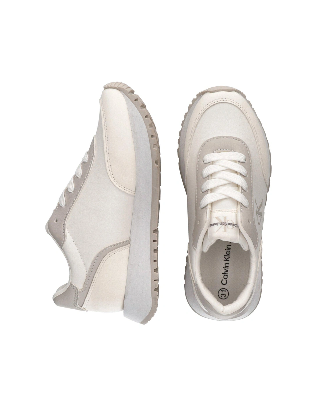 Girls Low Cut Lace-Up Sneaker - White