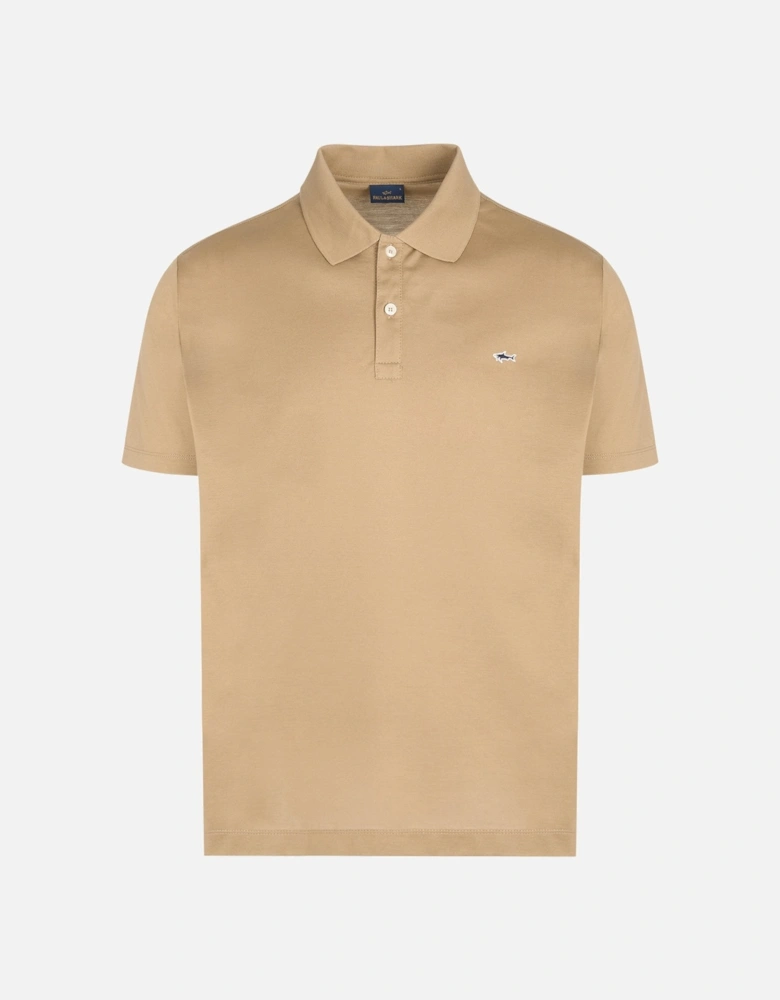 Shark Badge Pique Polo Beige