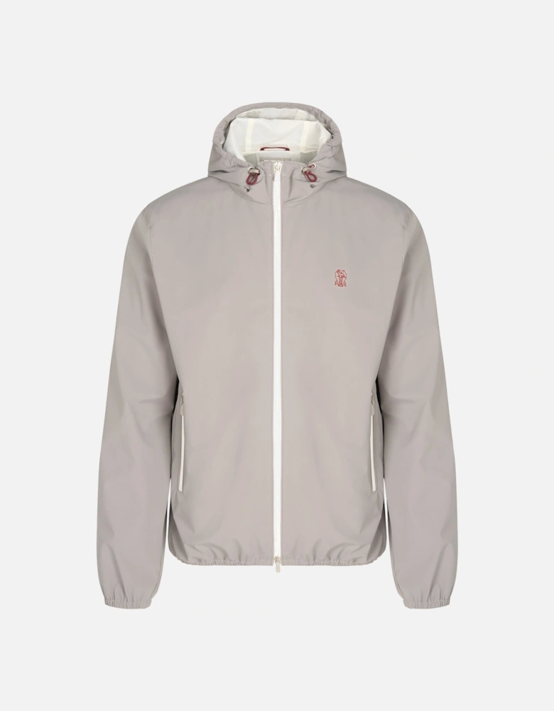 Water Resistant Hooded Jacket Light Grey