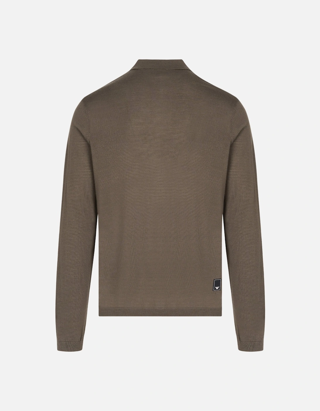 Knitted Zip Ls Polo Khaki