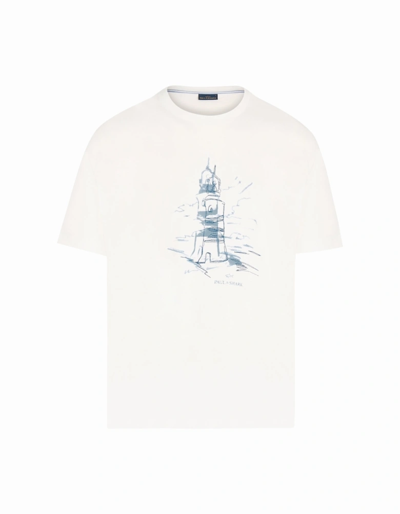 Lighthouse Print T-shirt White