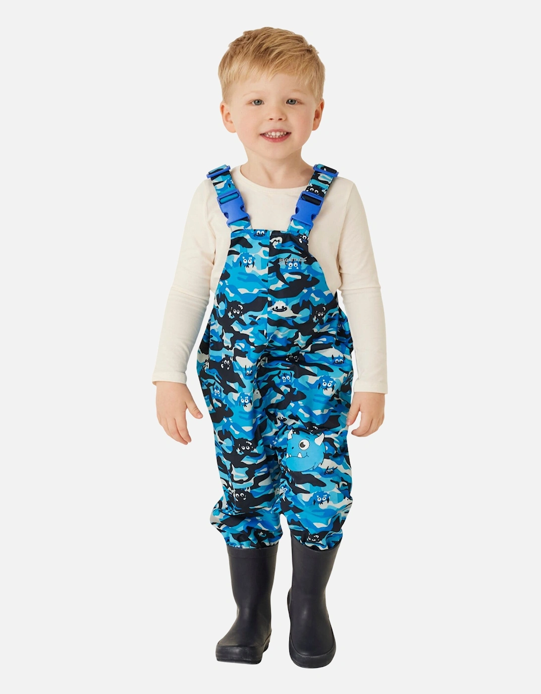 Childrens/Kids Animal Rainy Day Spike The Monster Dungarees