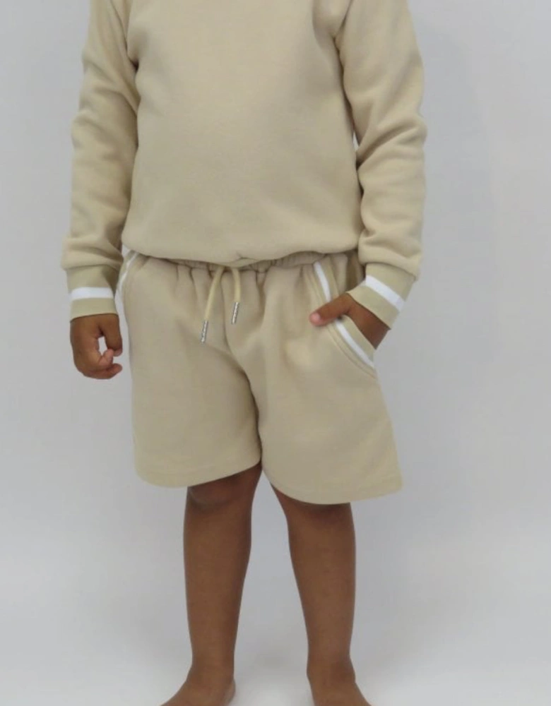 Boys Beige Jumper Short Set