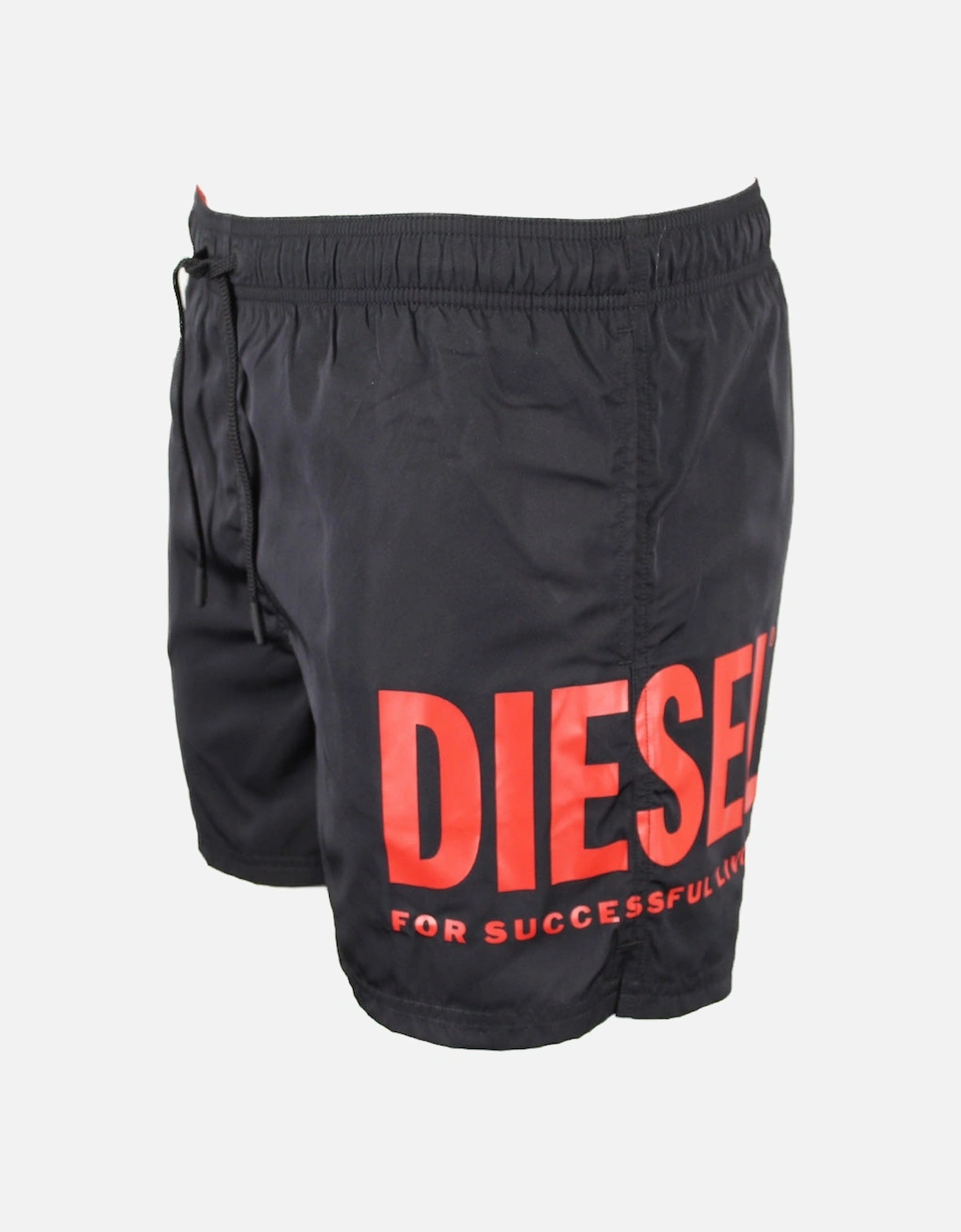 Logo Print Swim Shorts, Black