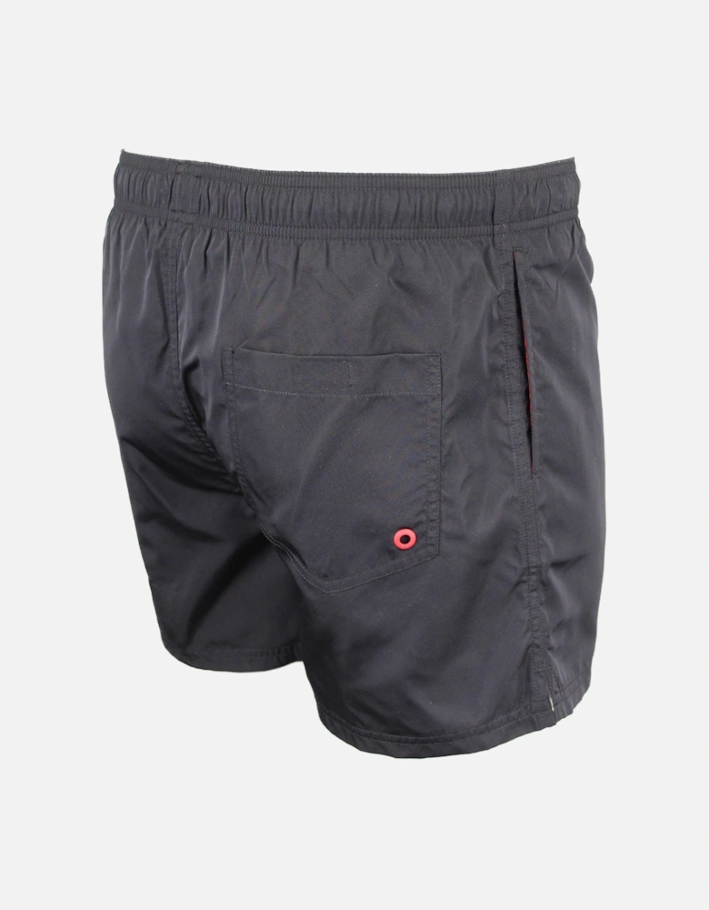Logo Print Swim Shorts, Black