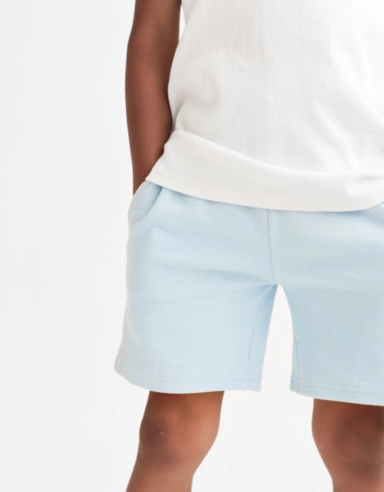 Boys Pale Blue and White Zip Polo Short Set