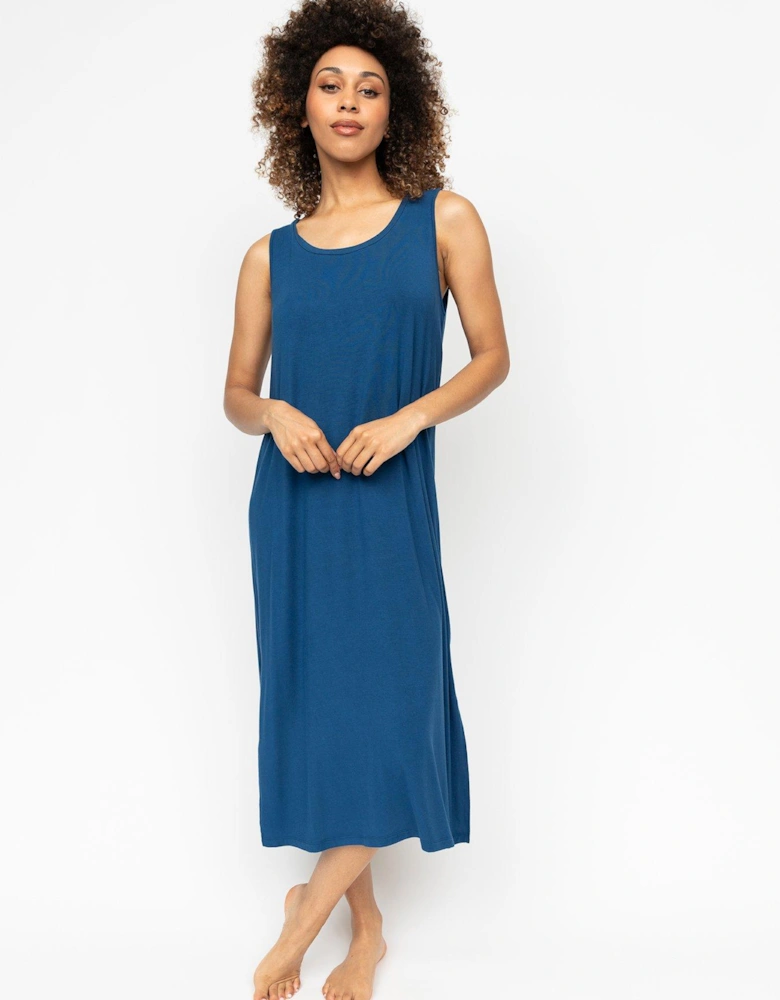 Harriet Teal Blue Jersey Bus Long Nightdress