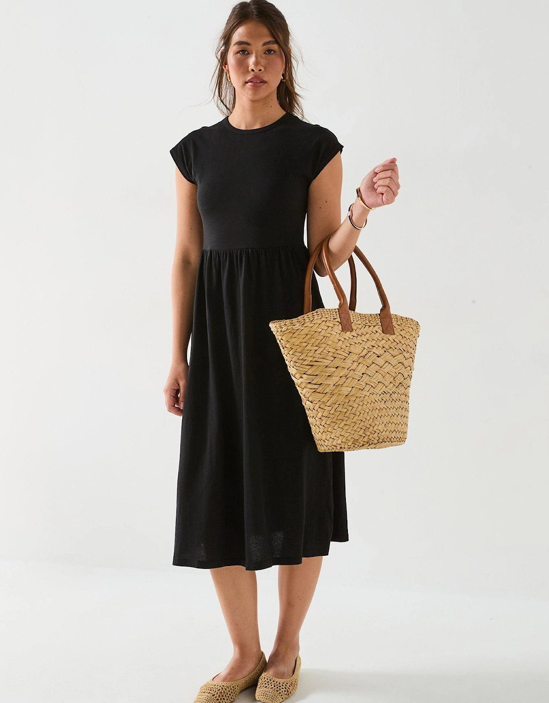 Jersey Midi Dress - Black, 2 of 1