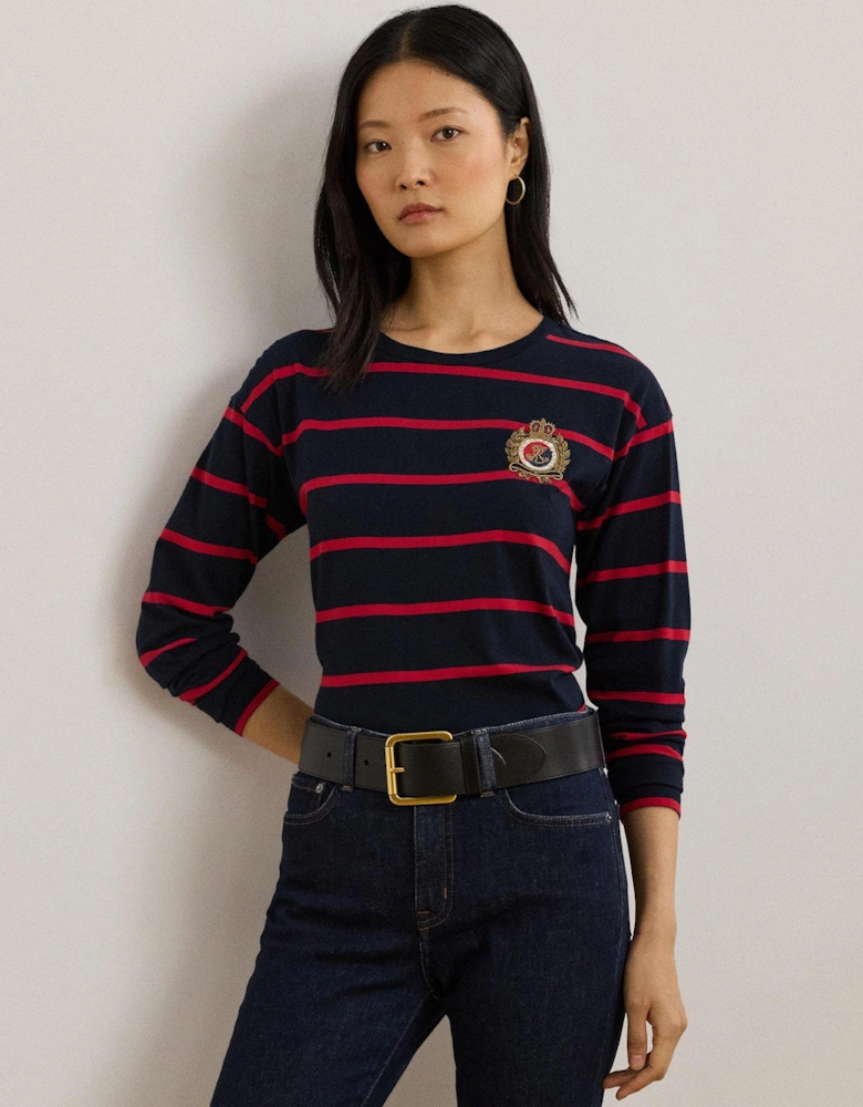 Belkis Long Sleeve T-shirt - Navy