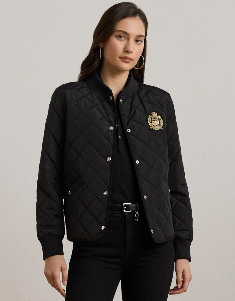 Quilted Insulated Coat - Black