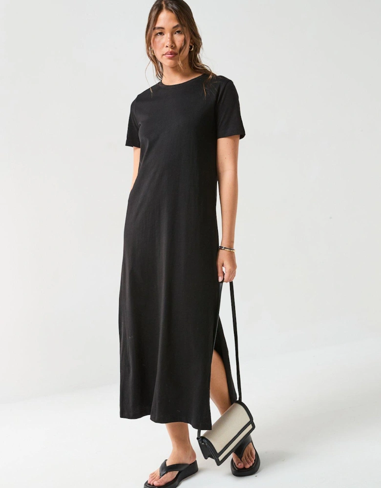 Jersey Basic Maxi Dress - Black