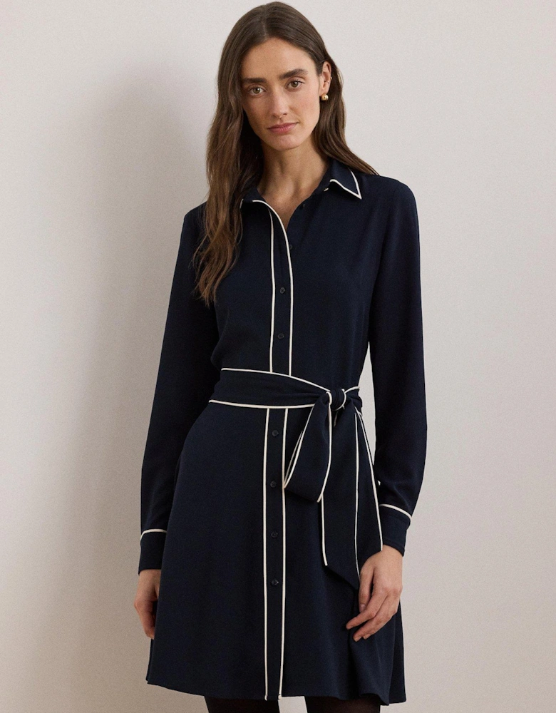 Cordasha Long Sleeve Day Dress - Navy