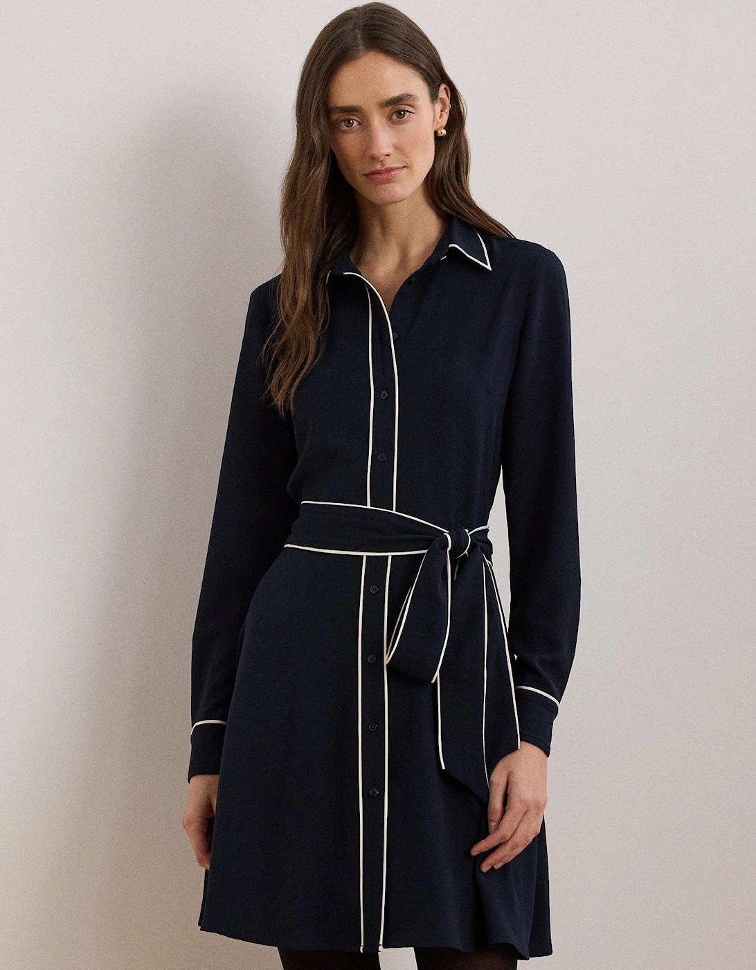 Cordasha Long Sleeve Day Dress - Navy, 2 of 1