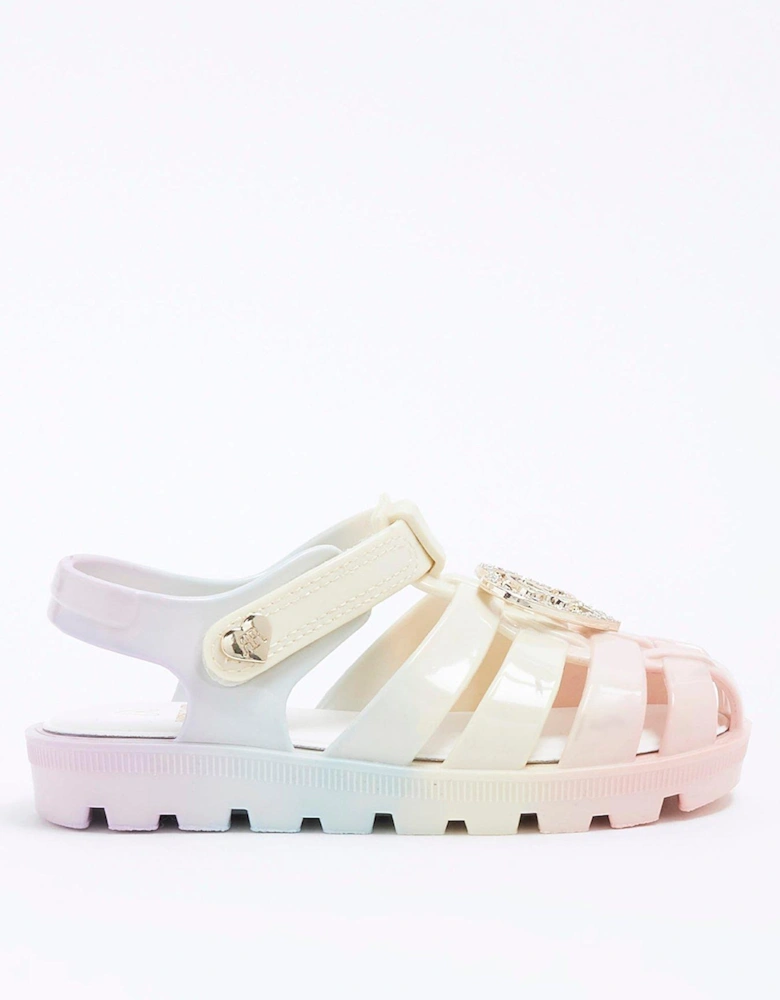 Girls Floral Jelly Sandals - Rainbow