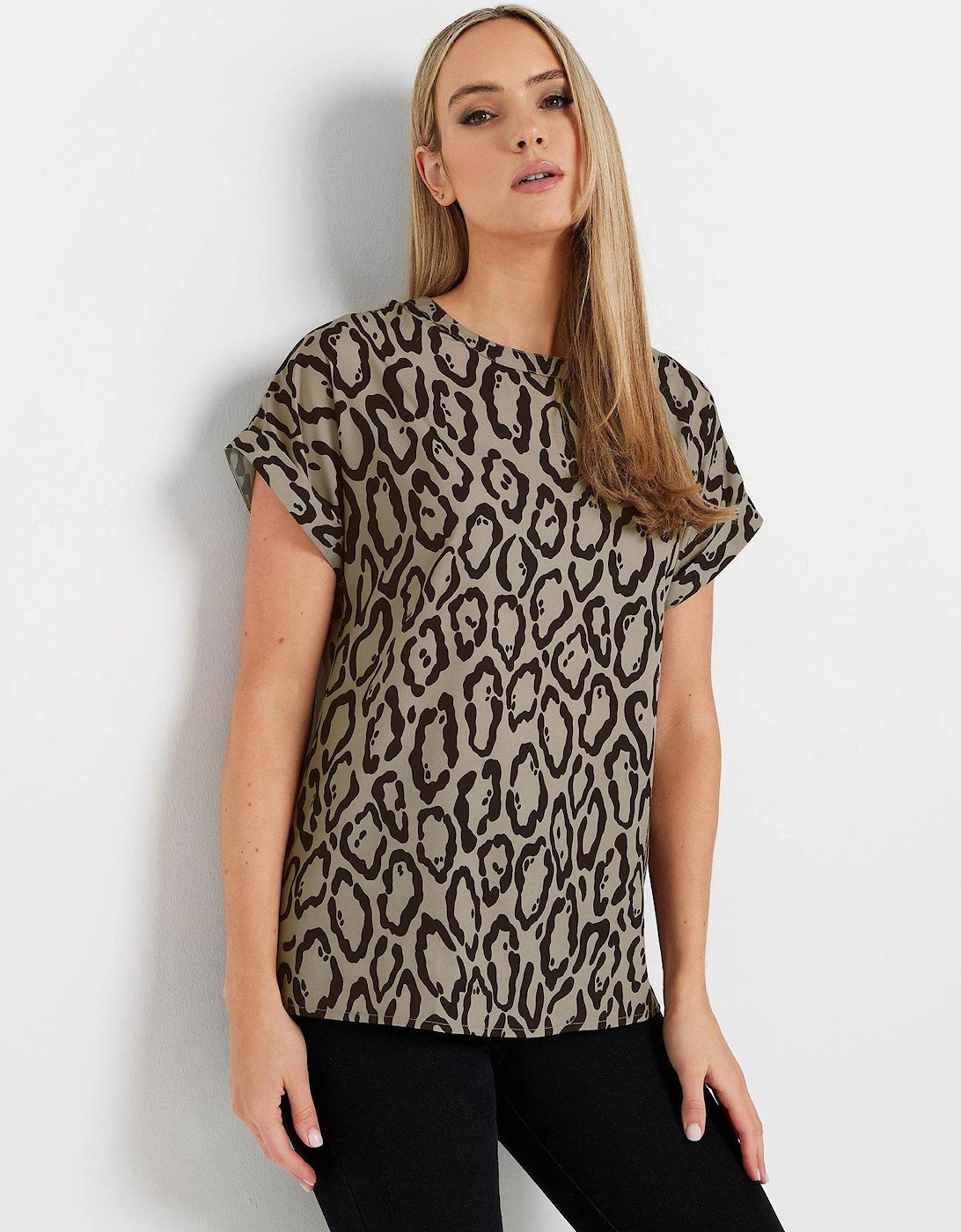 Leopard Grown On Sleeve Shirt - Natural, 2 of 1