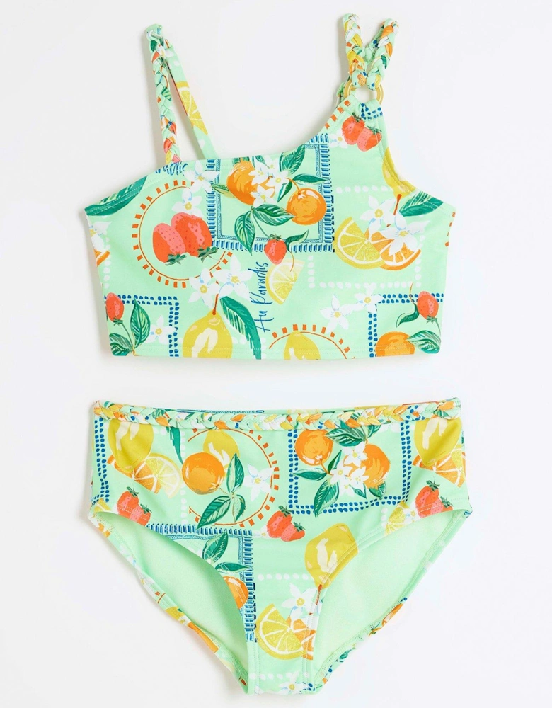 Girls Lemon Bikini Set - Light Green