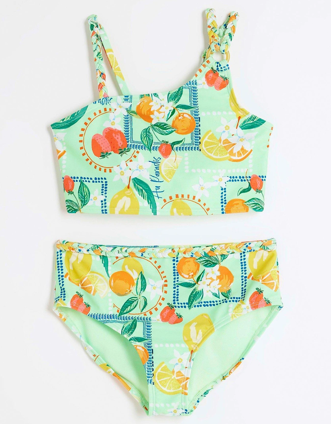 Girls Lemon Bikini Set - Light Green, 2 of 1