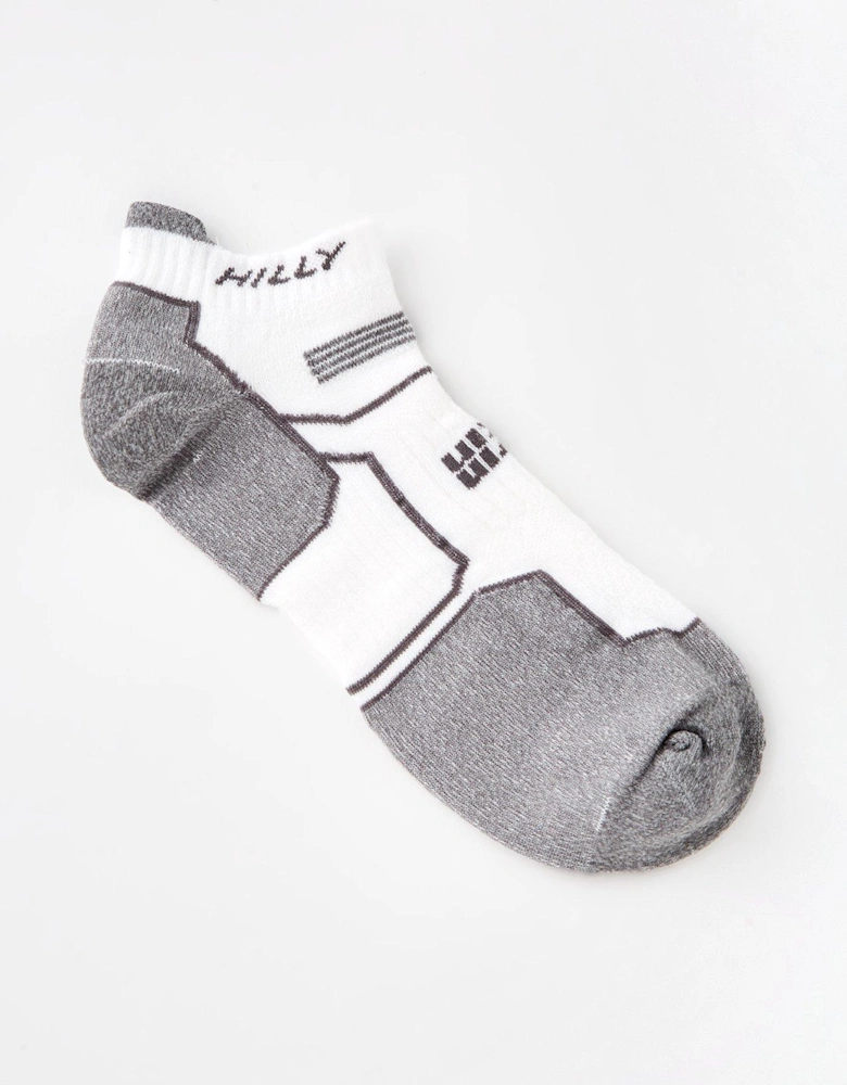 Twin Skin Socklet Med Running Sock - White/grey Marl