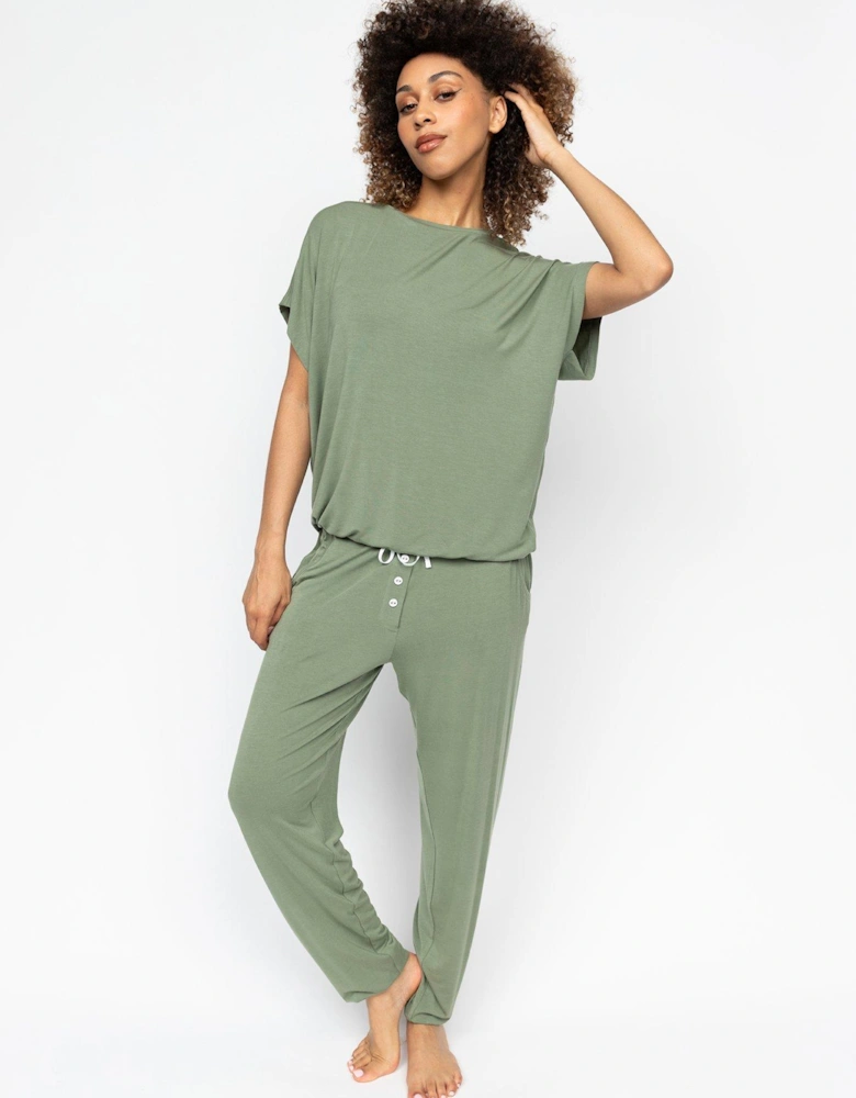 Lea Sage Green Jersey Pyjama Bottoms