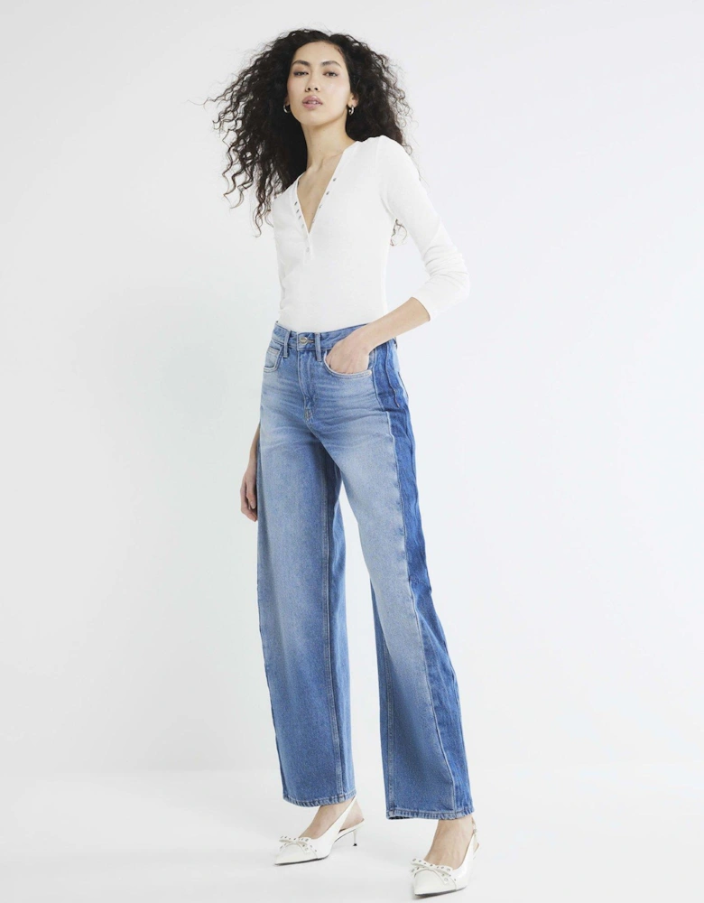 Denim Side Stripe Barrel Jeans