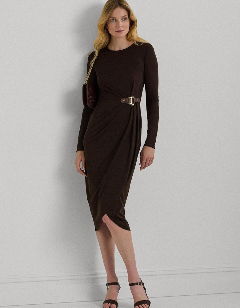 Sablise Long Sleeve Dress - Brown