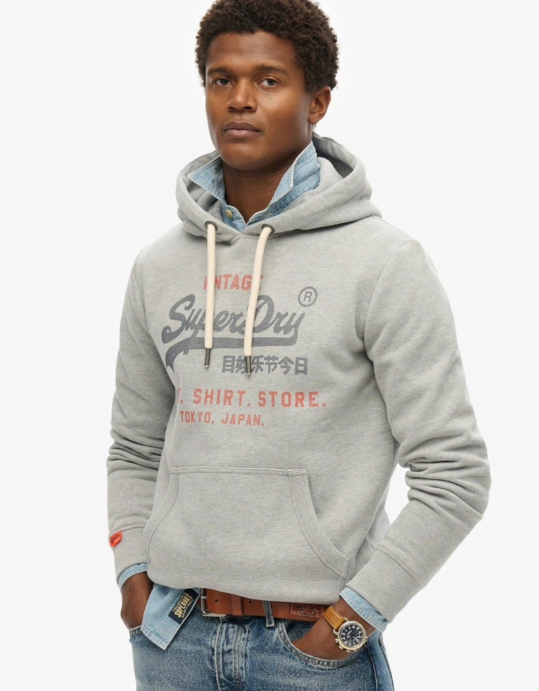 Vintage Logo Heritage Relaxed Hoodie - Grey