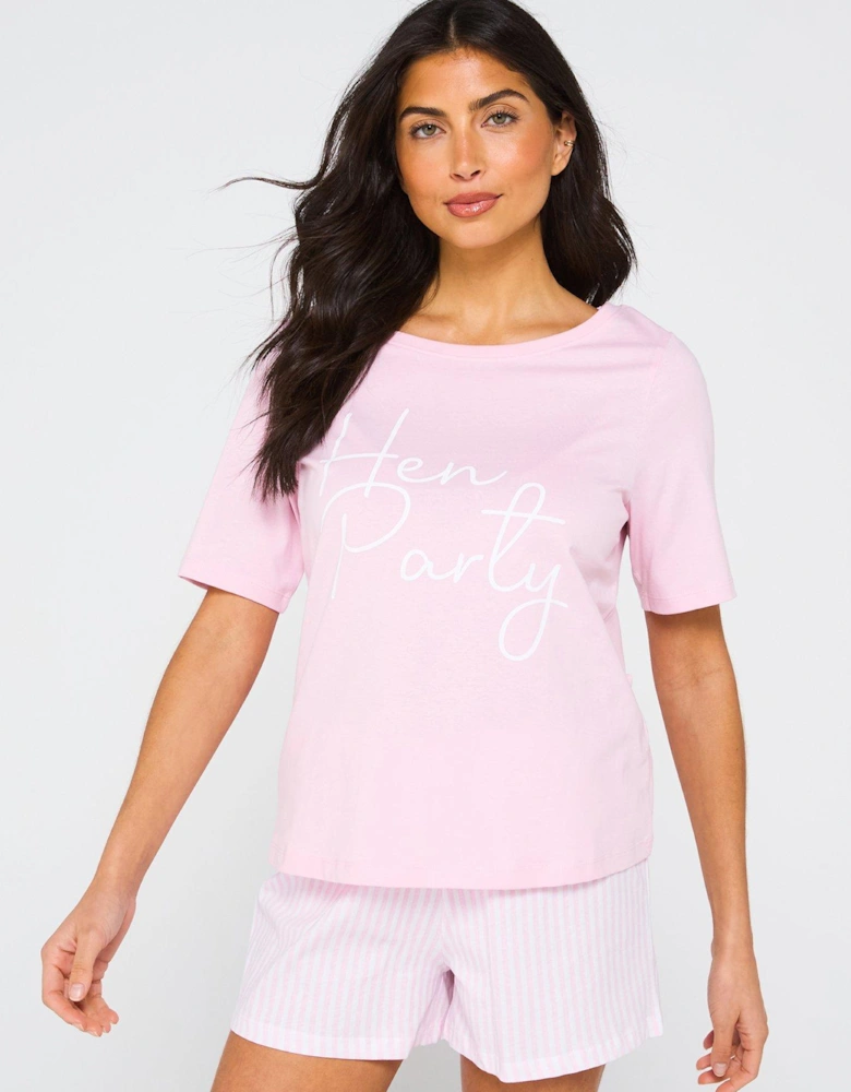 Hen Party Short Sleeve Short Pyjama Set