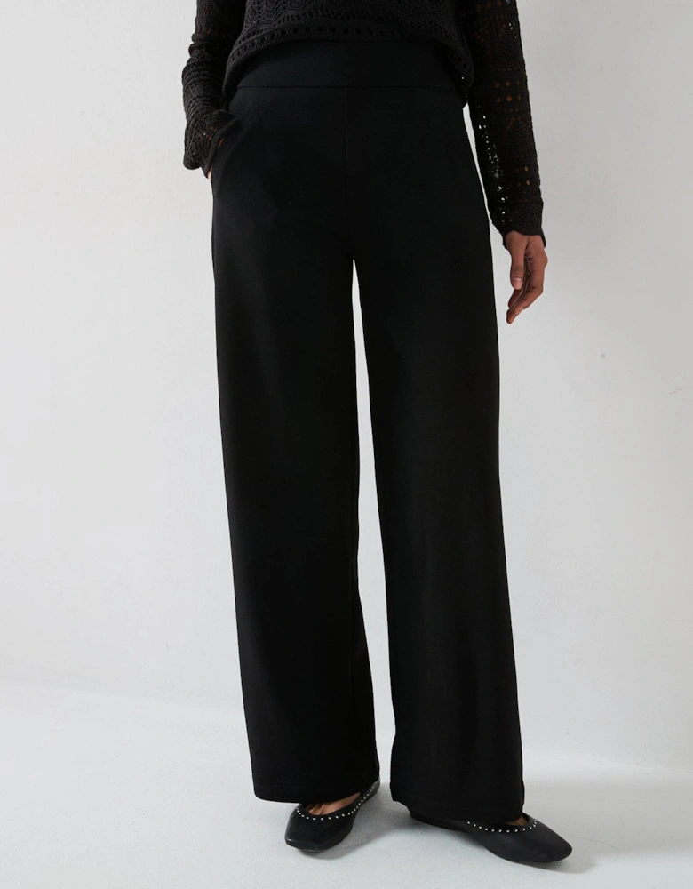 Louisville Catia Wide Leg Jersey Pant - Black