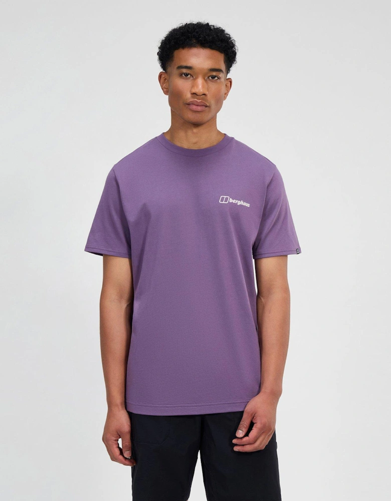 Mens Rolling Peaks Short Sleeve Tee - Purple