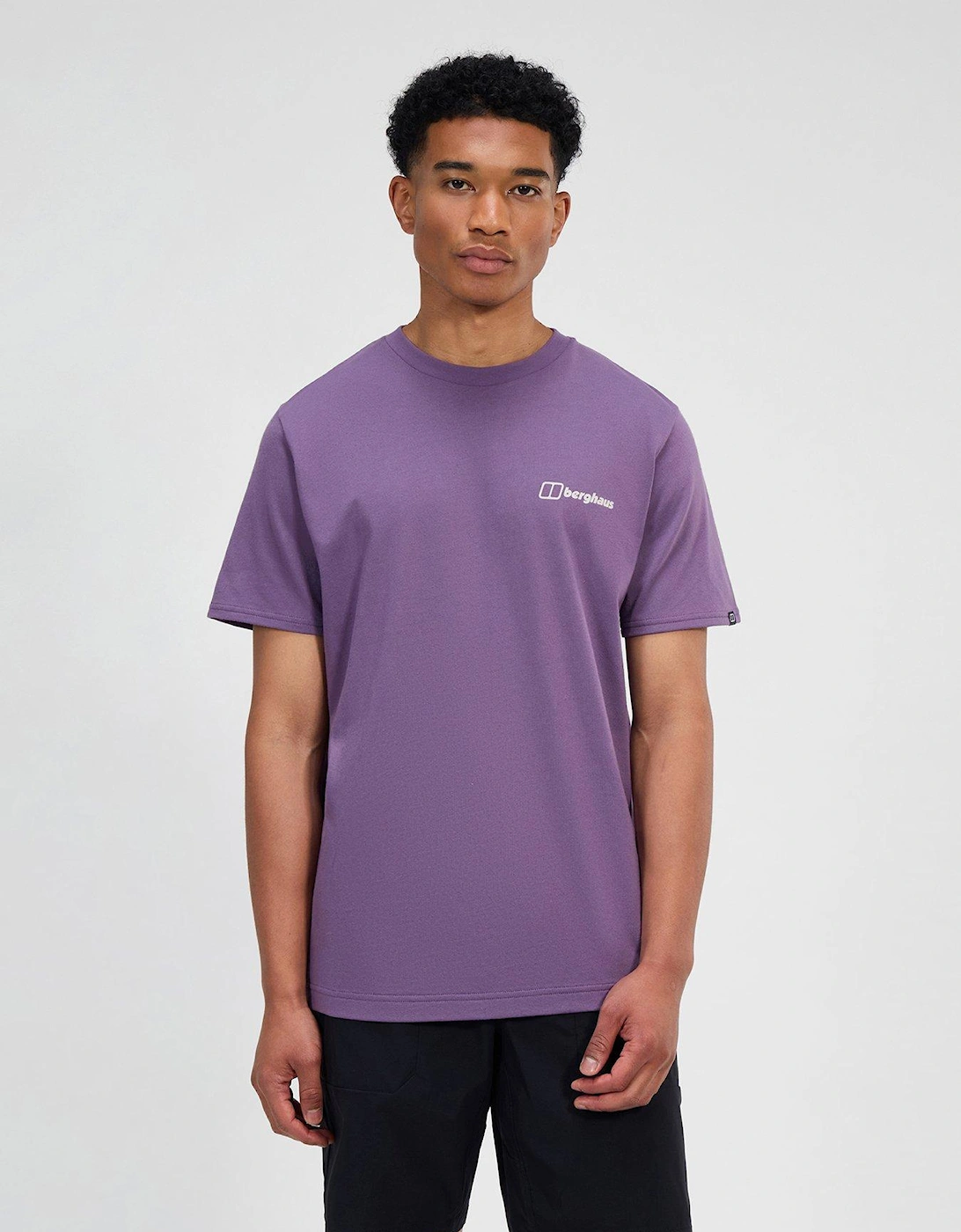 Mens Rolling Peaks Short Sleeve Tee - Purple, 2 of 1