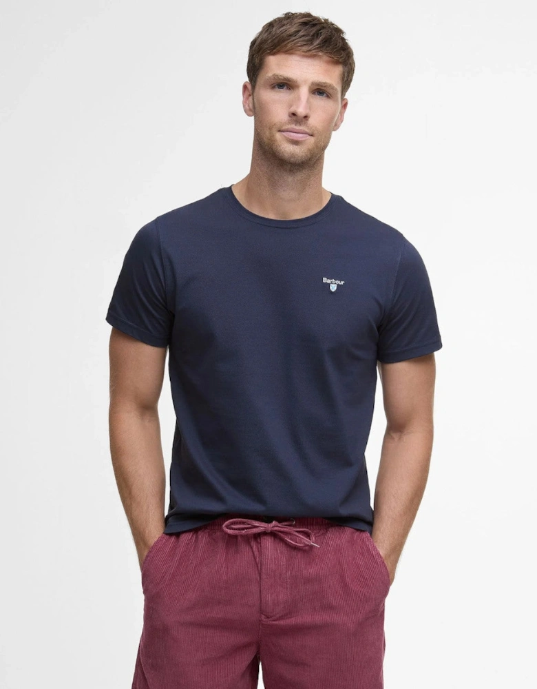 Tartan Trim Pique T-Shirt NY91 Navy