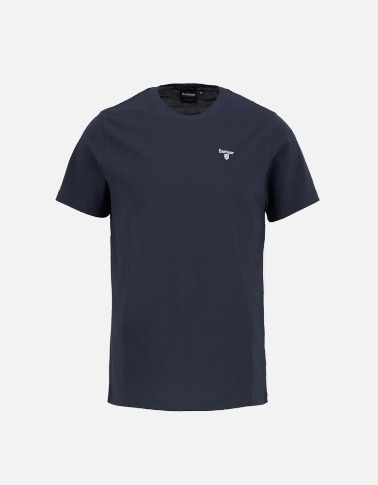 Tartan Trim Pique T-Shirt NY91 Navy