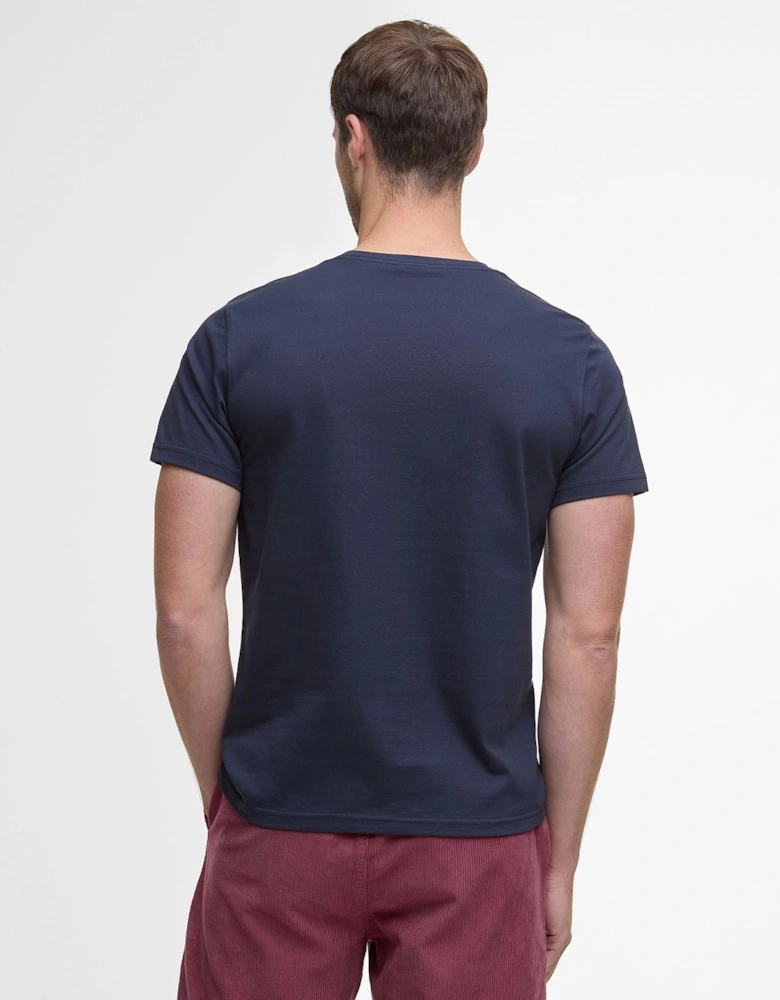 Tartan Trim Pique T-Shirt NY91 Navy