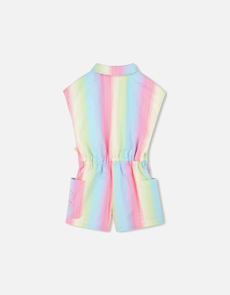 Girls Pastel Multi Rainbow Playsuit