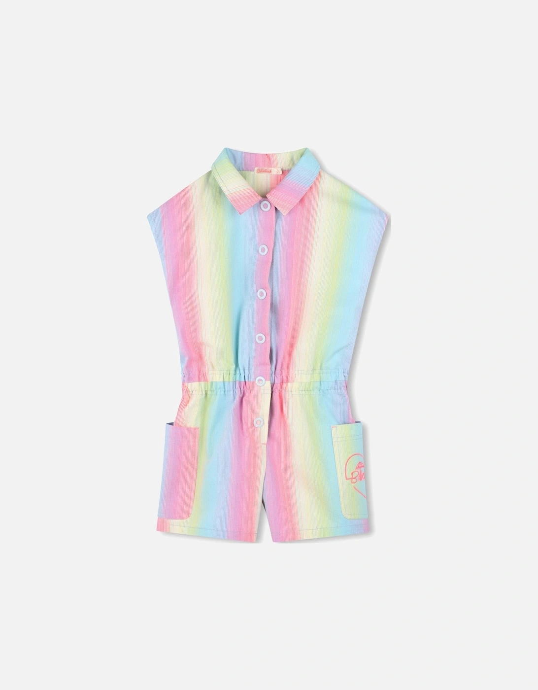 Girls Pastel Multi Rainbow Playsuit, 5 of 4