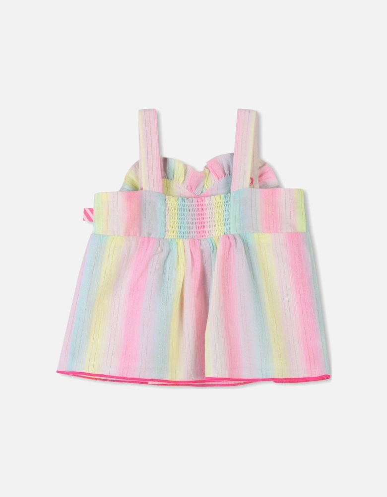 Girls Pastel Multi Rainbow Heart Short Set