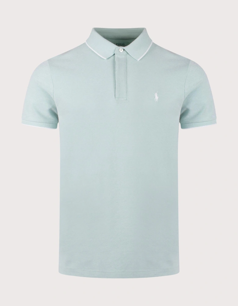 Custom Slim Fit Stretch Oxford Mesh Polo Shirt