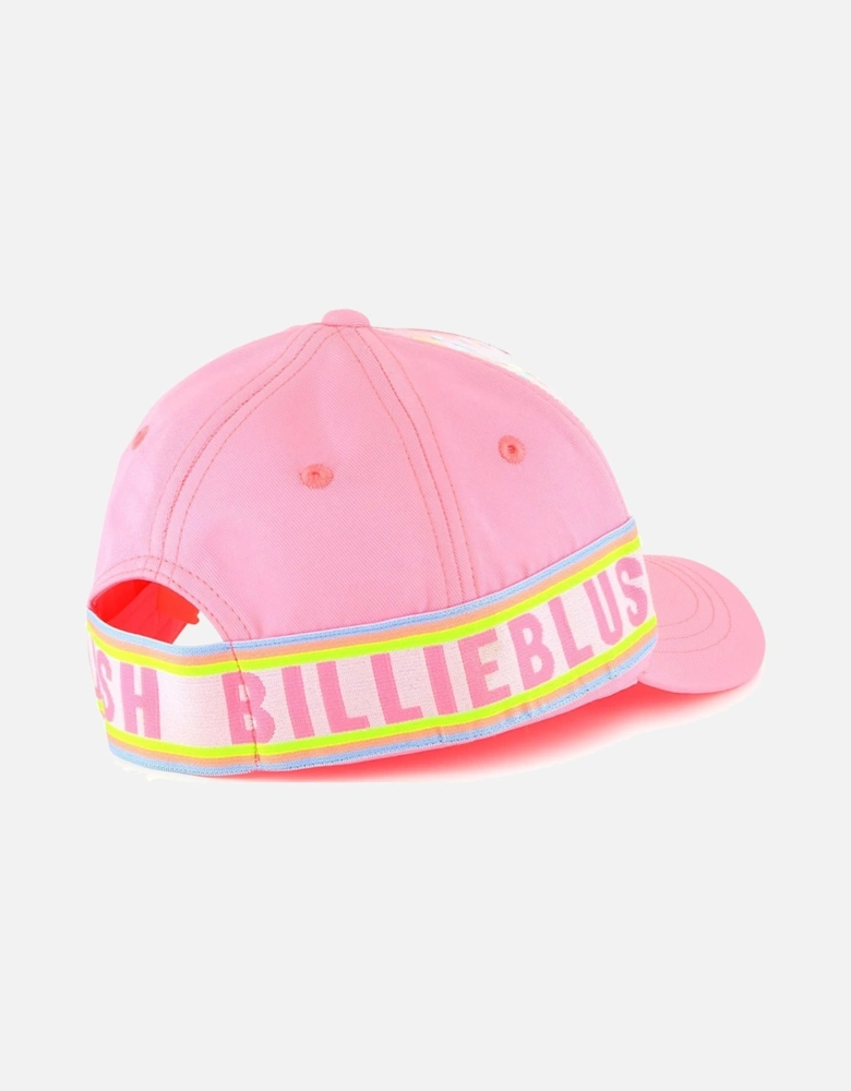 Girls Pink Sequin Logo Band Cap