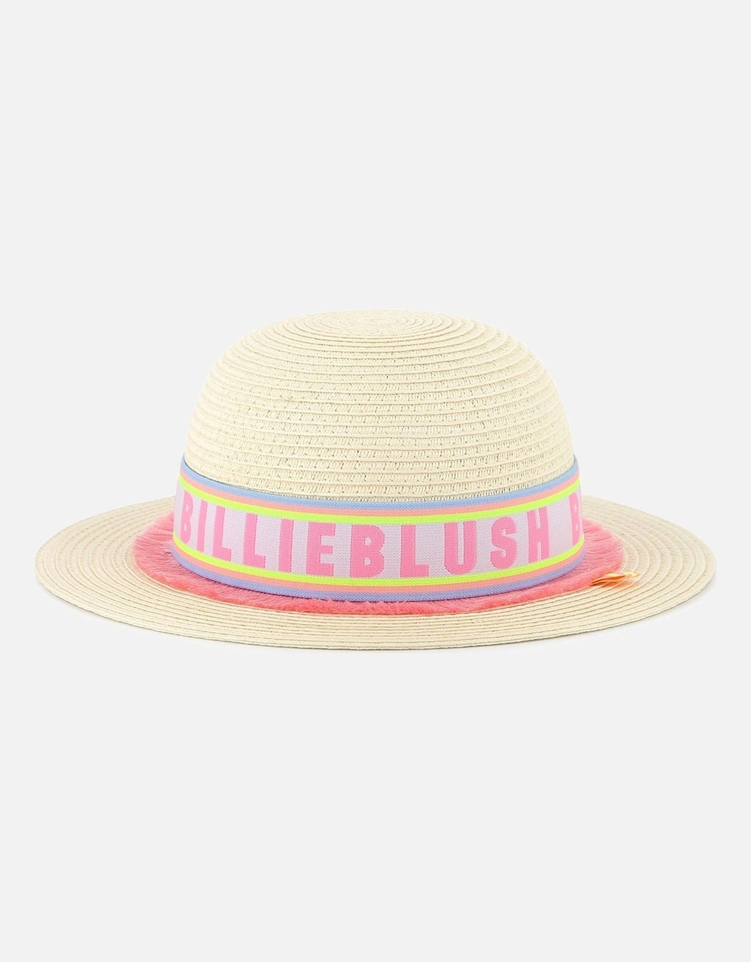 Girls Logo Band Straw Sun Hat, 3 of 2