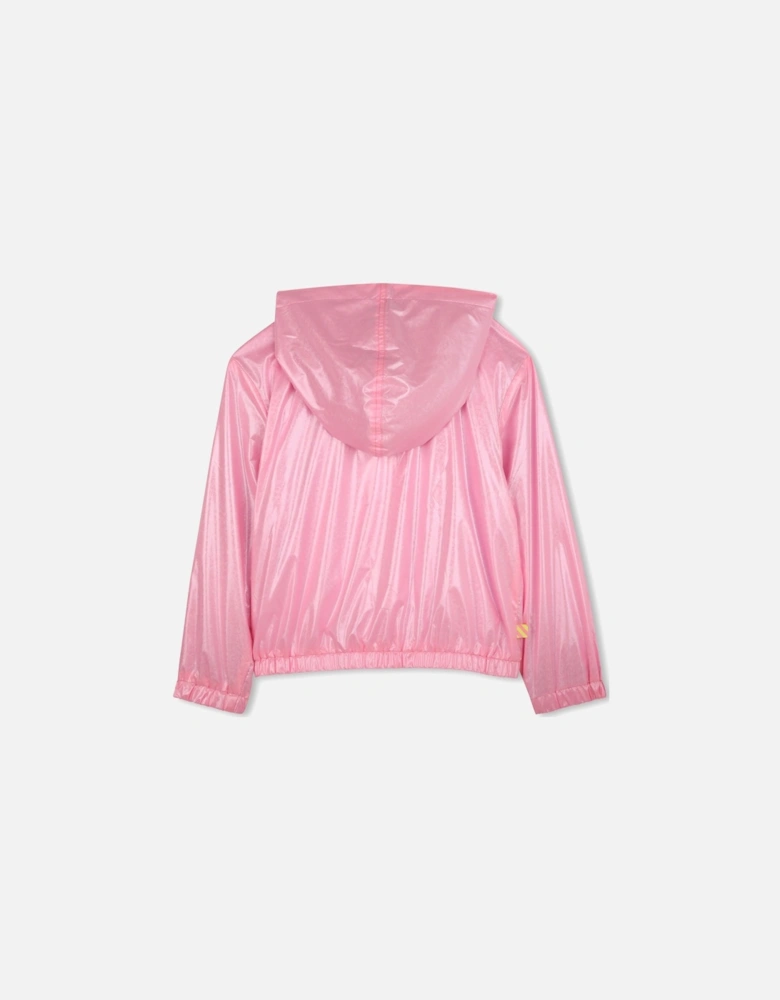 Girls Pink Shimmer Windbreaker Jacket