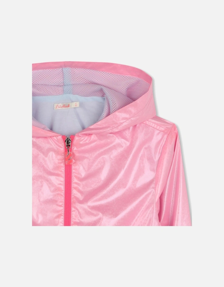 Girls Pink Shimmer Windbreaker Jacket