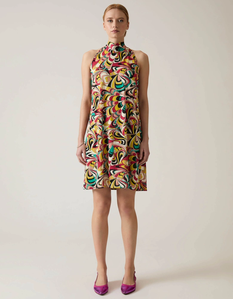 Halterneck Print Dress