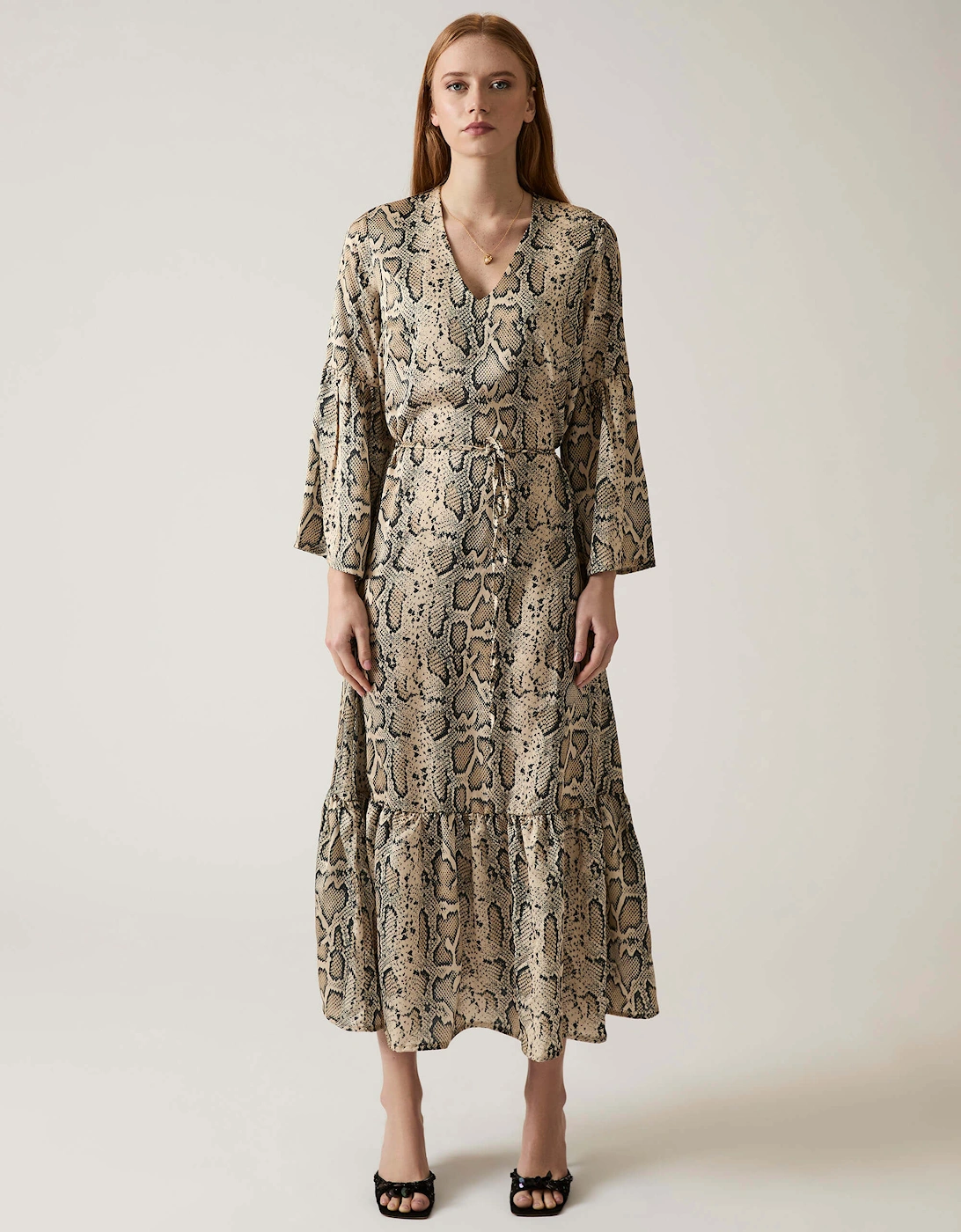 Midi Snake Brown Dress, 2 of 1