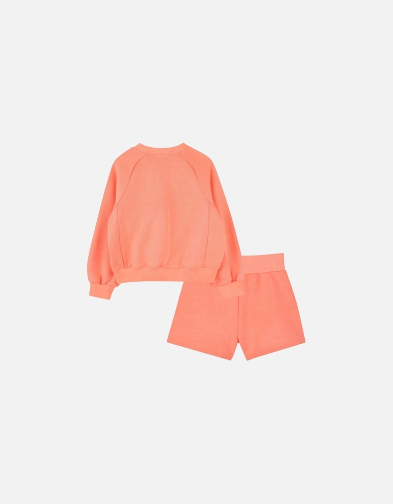 Girls Orange Jumper Short Set