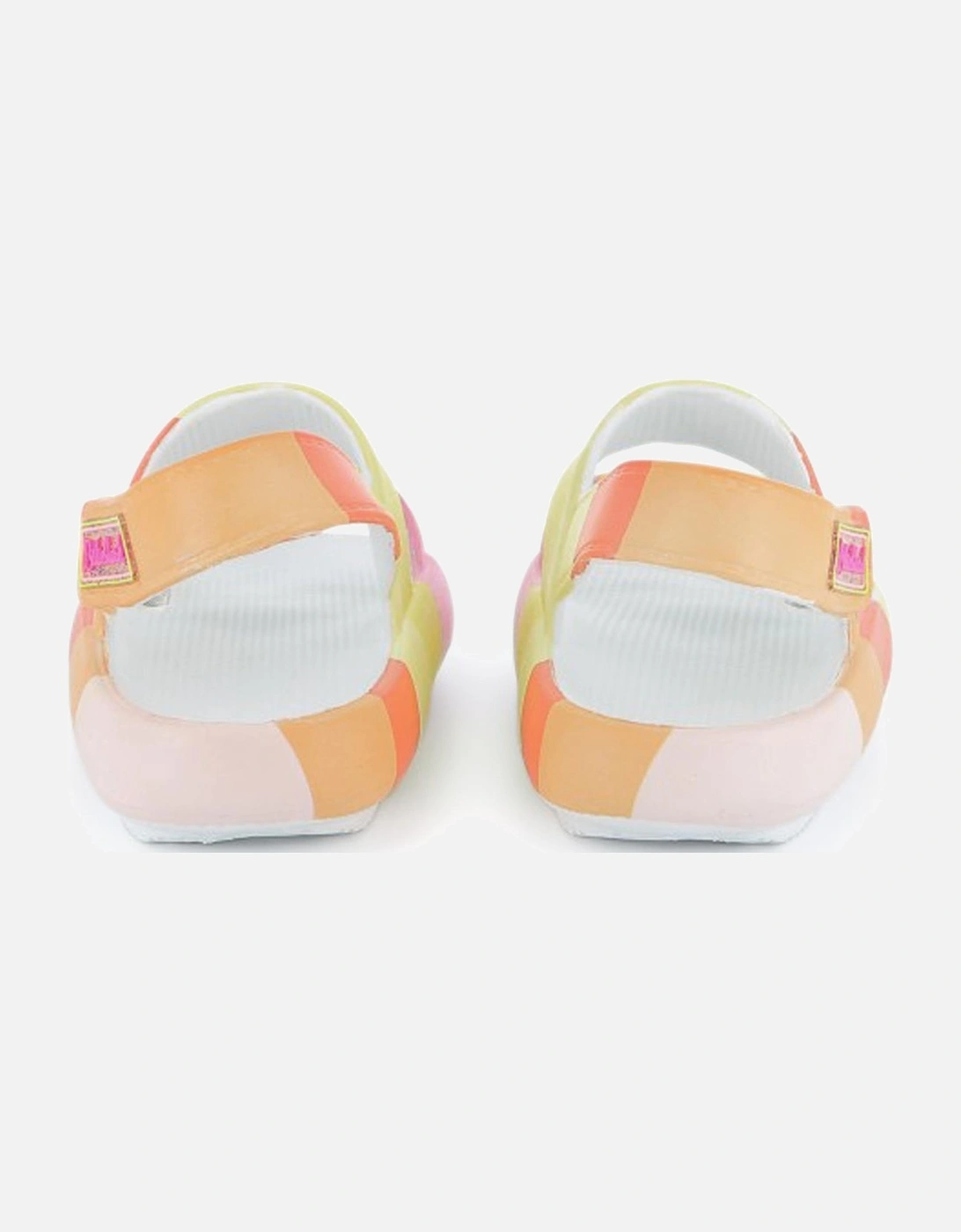 Girls Orange Velcro Strap Rubber Sandals