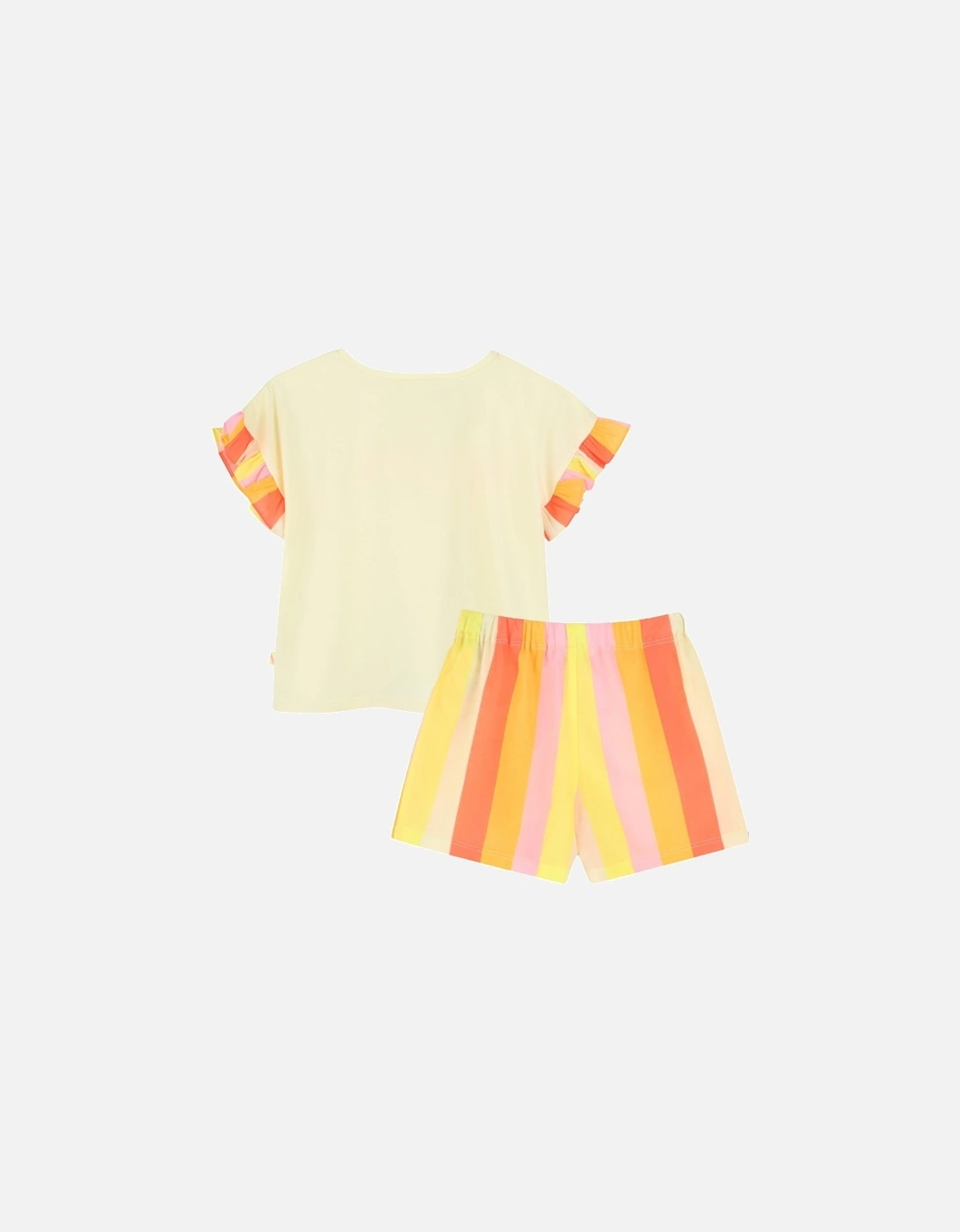 Girls Lemon and Orange Stripe Short Set