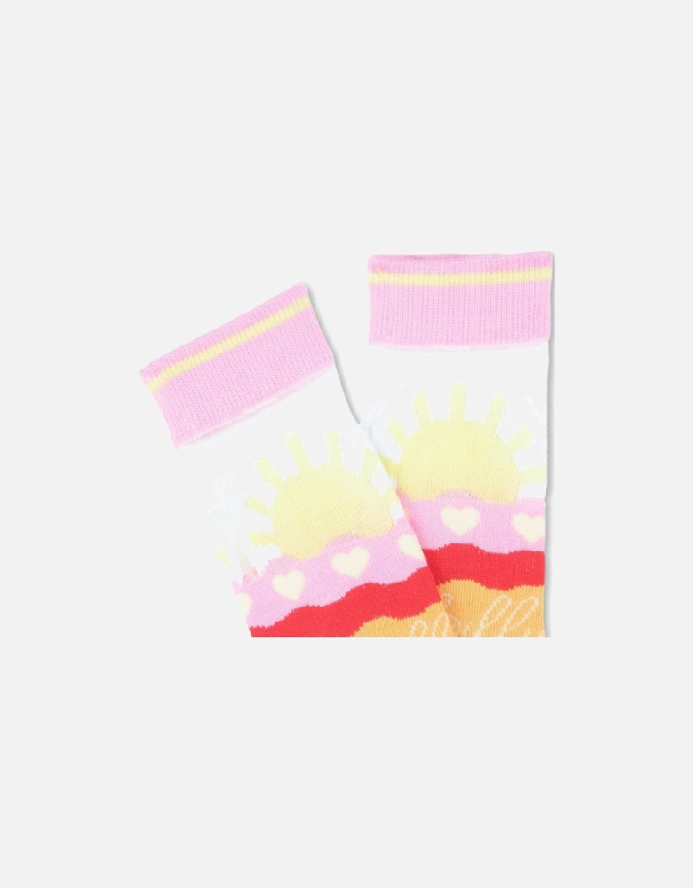 Girls Pink Sunset Knee Socks