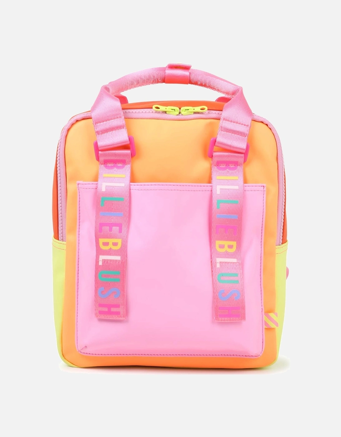 Girls Orange Multi Logo Backpack