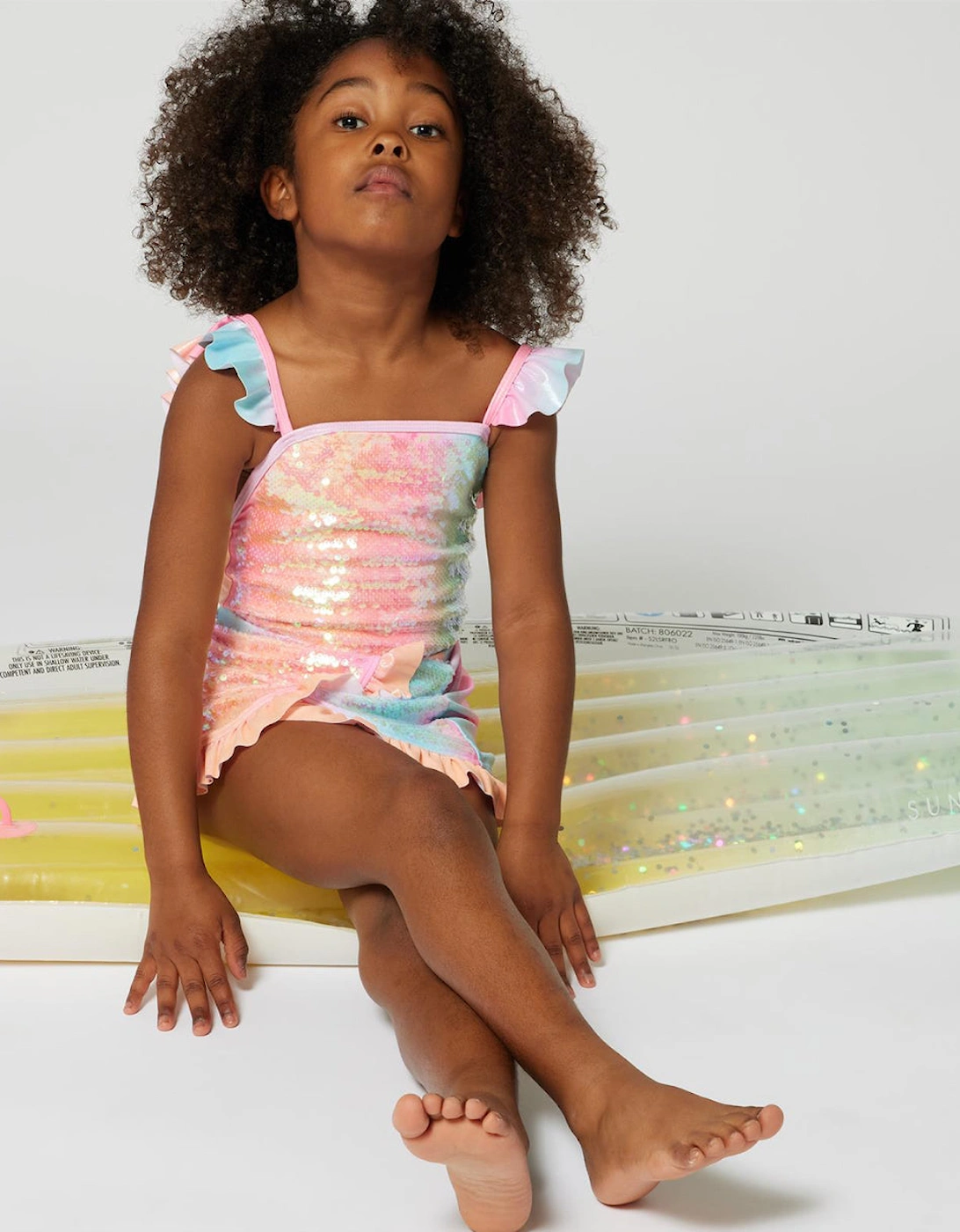 Girls Sequin Frilly Swim Skirt